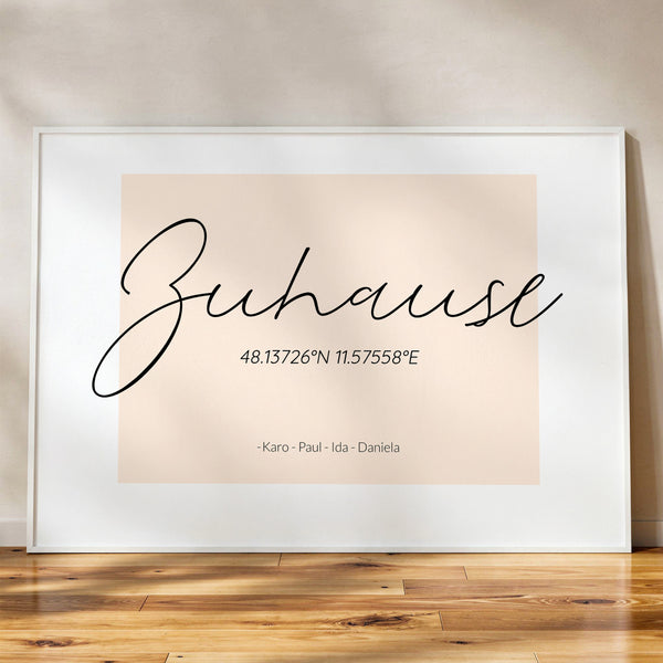 Personalisiertes Poster "Zuhause"