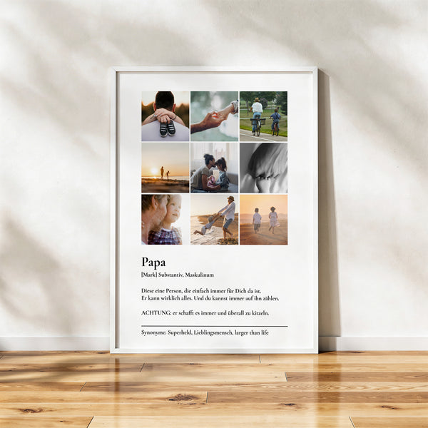 Personalisiertes Fotoposter "Papa Definition"
