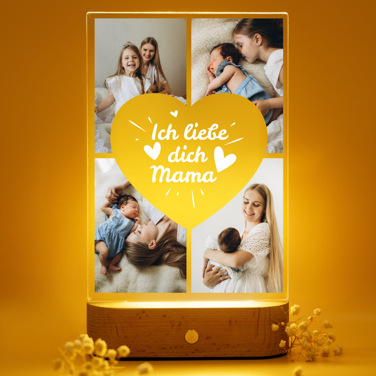 Personalisiertes Foto Acryl-Licht "Ich liebe Dich Mama"