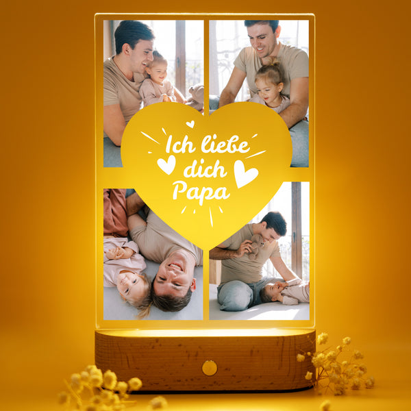Personalisiertes Foto Acryl-Licht "Ich liebe Dich Papa"