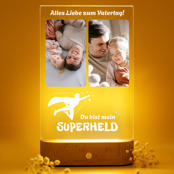 Personalisiertes Foto Acryl-Licht "Superheld"