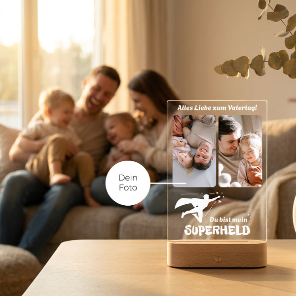 Personalisiertes Foto Acryl-Licht "Superheld"