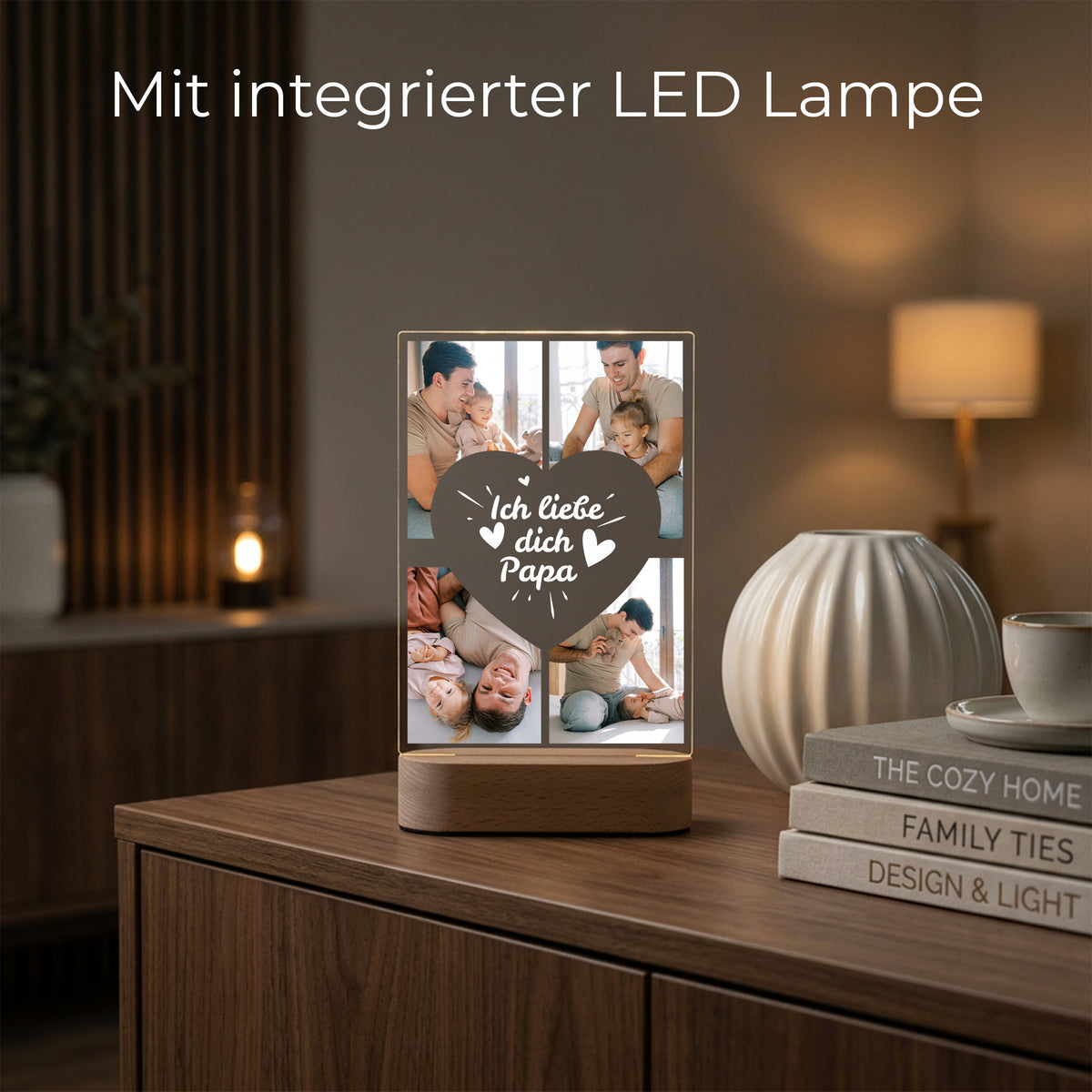 Personalisiertes Foto Acryl-Licht "Ich liebe Dich Papa"