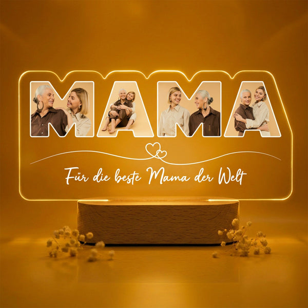 Personalisiertes Foto Acryl-Licht "Mama"