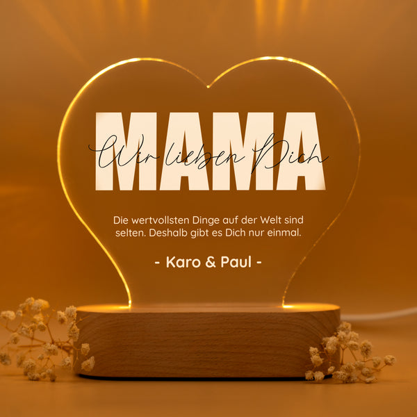 Acryl-Licht "Mama Wunschtext"