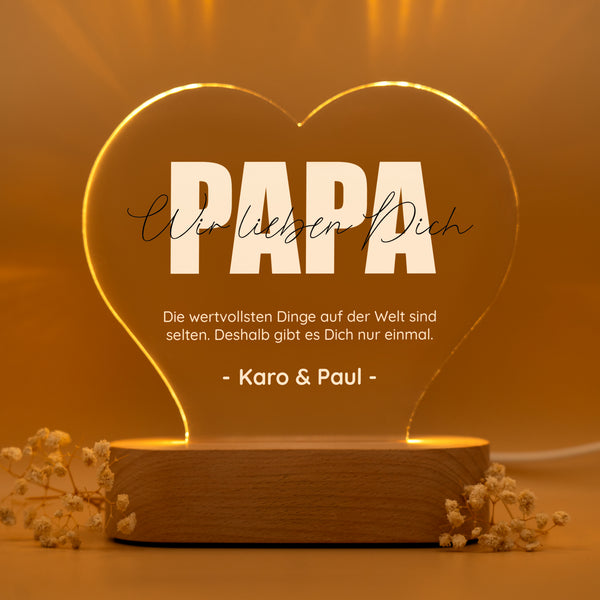 Personalisiertes Acryl-Licht "Papa mit Wunschtext"