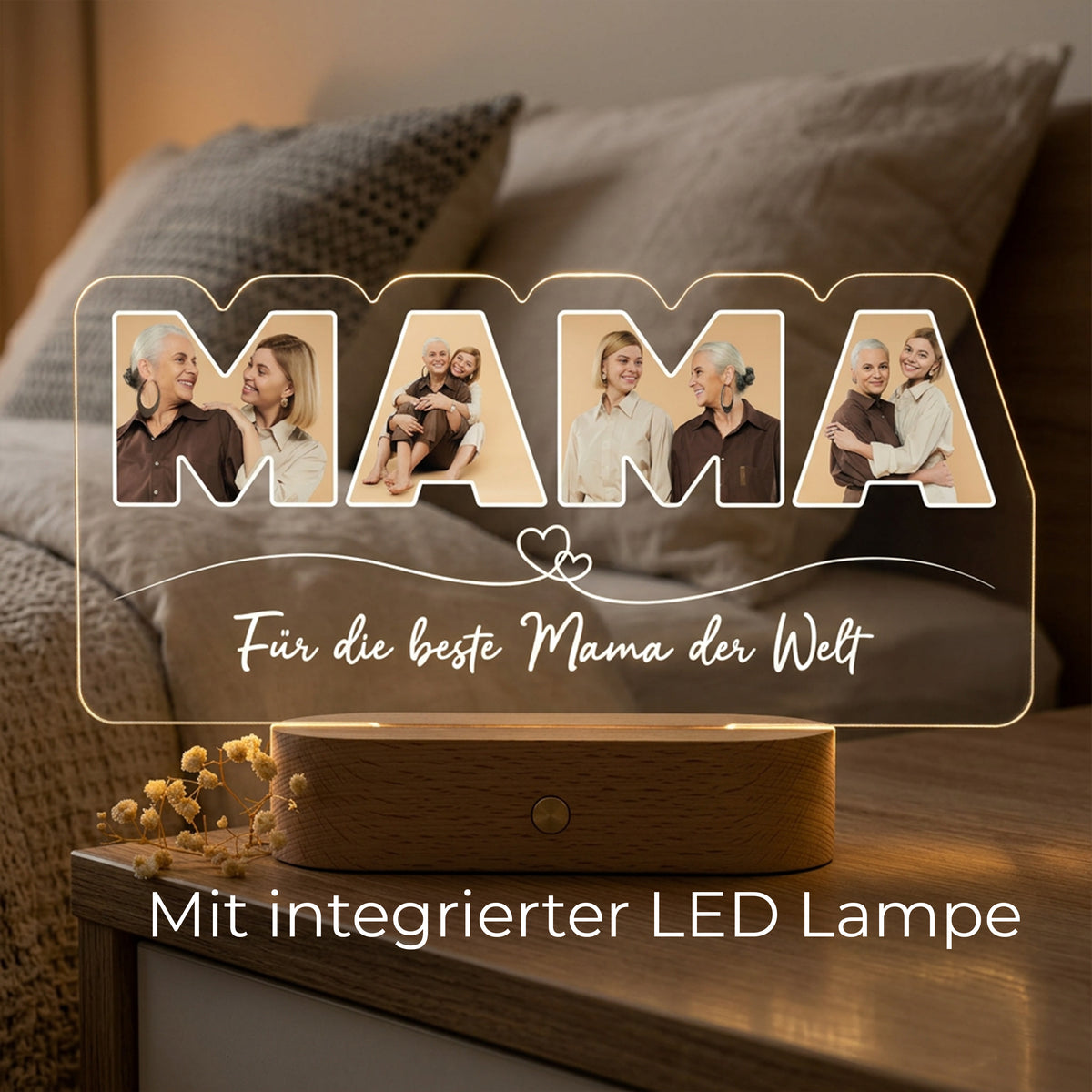 Personalisiertes Foto Acryl-Licht "Mama"