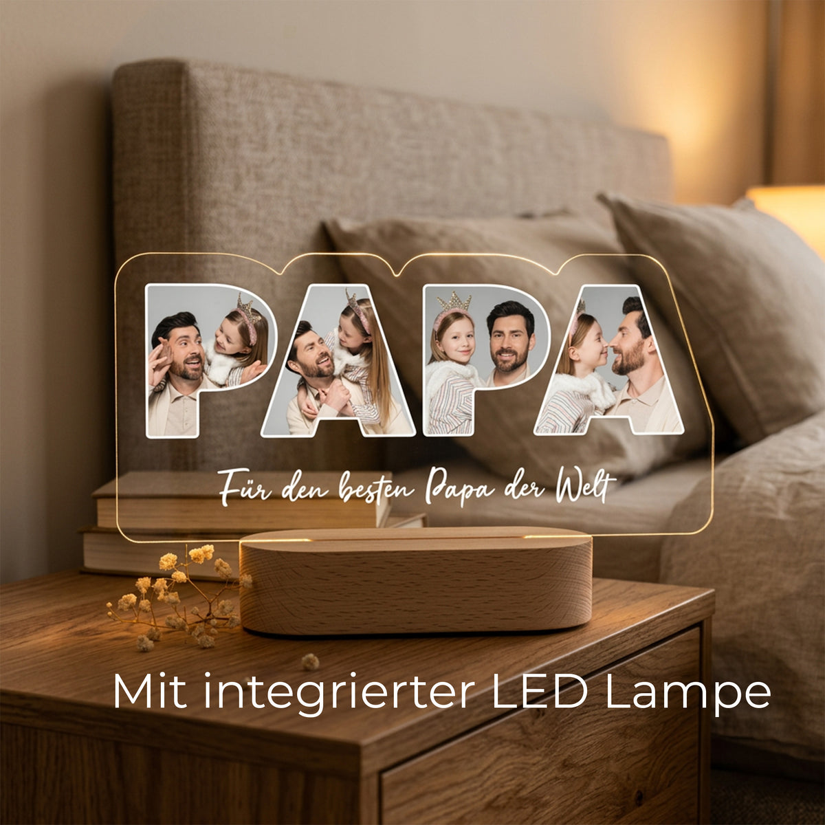 Personalisiertes Foto-Acrylicht "Papa"
