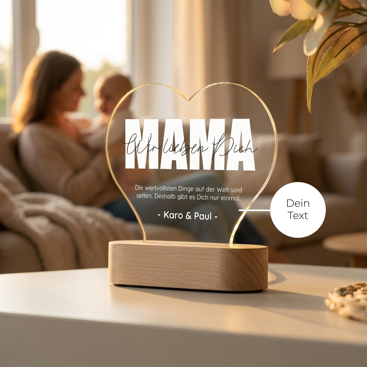 Acryl-Licht "Mama Wunschtext"