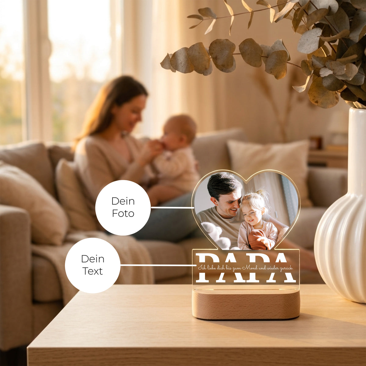 Personalisiertes Foto Acryl-Licht "Papa Liebe"