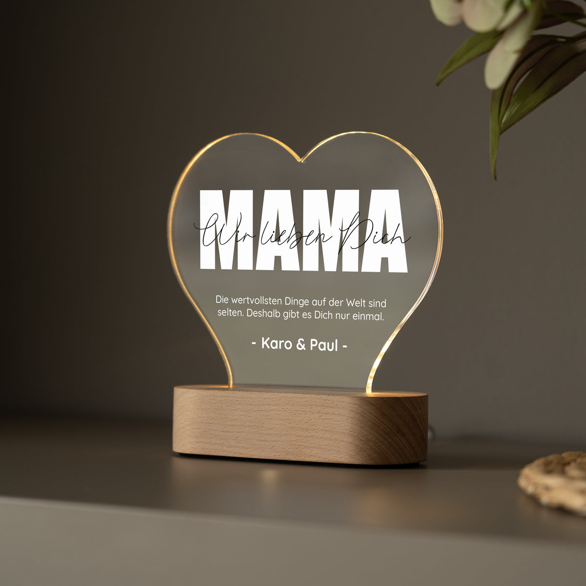 Acryl-Licht "Mama Wunschtext"
