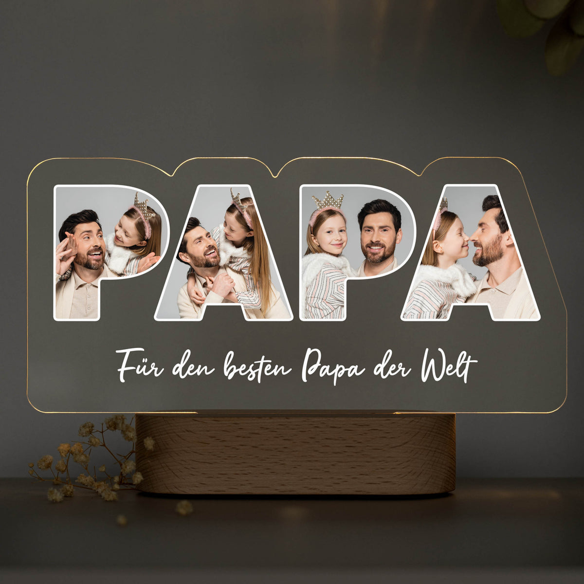 Personalisiertes Foto-Acrylicht "Papa"